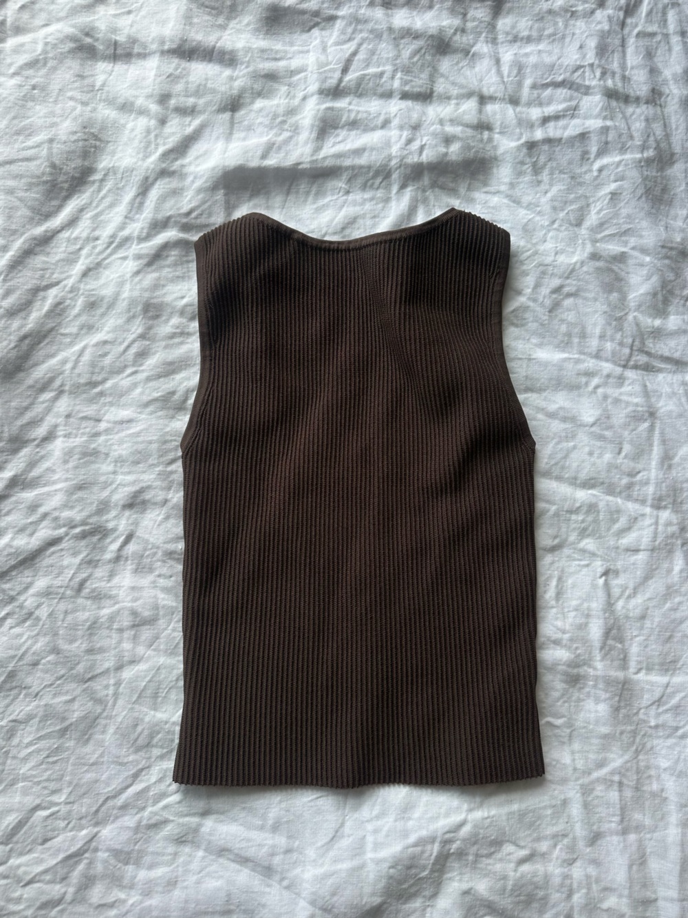 Aritzia Sculpt Knit Ribbed Sleeveless Tank - Dark Brown